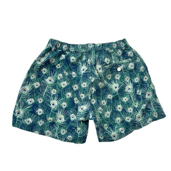 Chubbies Peacock Peacockers Shorts Pockets Cotton Blue Green size Small - Picture 3 of 7